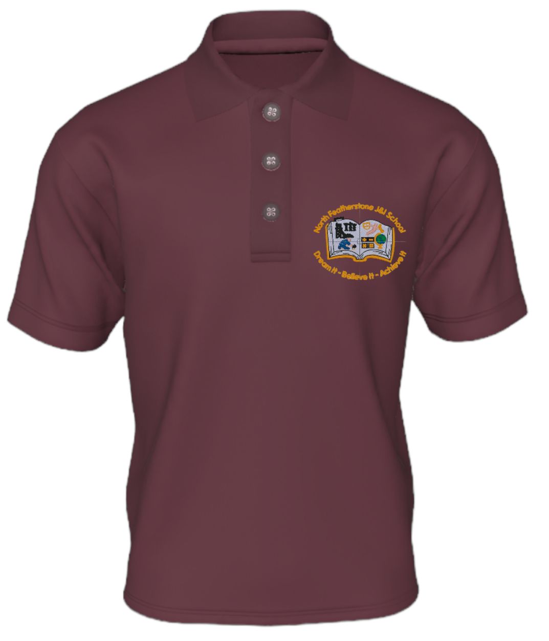 North Featherstone Burgandy School Polo