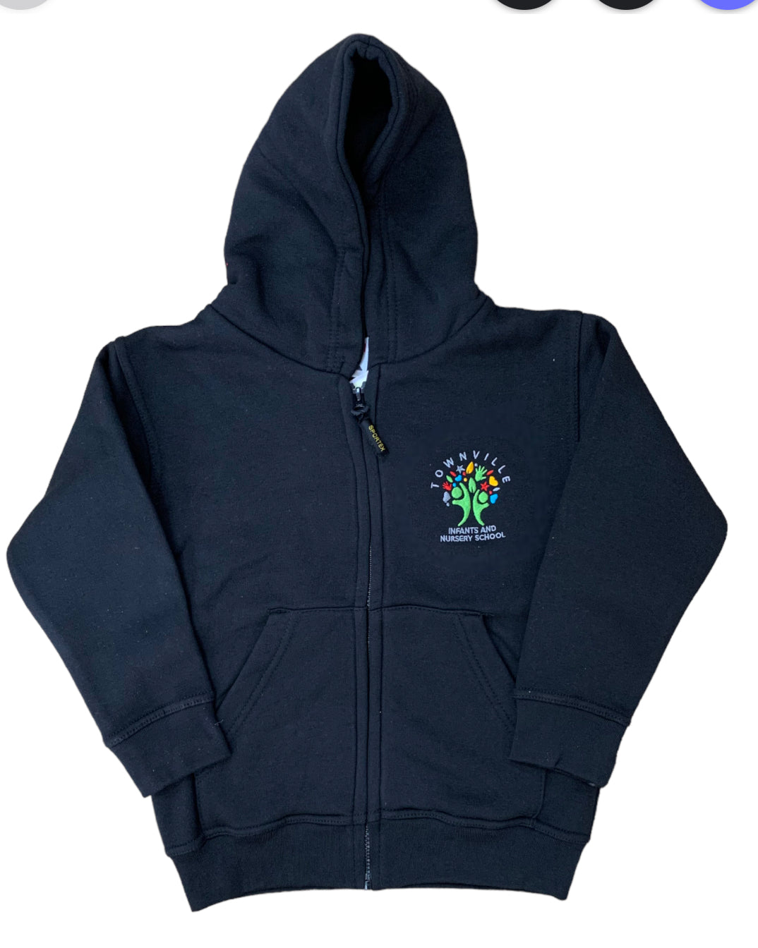 Townville Infants and Nursery School Black Zip-up Hoodie